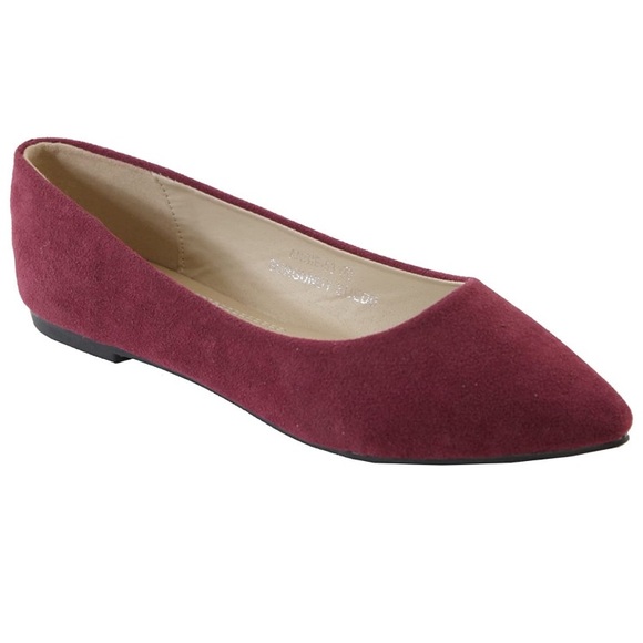 Bella Marie Burgundy Ballerina Flats - Picture 4 of 4